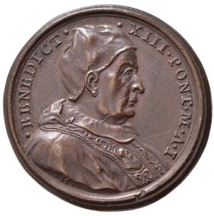 obverse: MEDAGLIE PAPALI. Benedetto XIII (1724-1730). Medaglia 1724 (anno I). AE (14,18 g - 31,5 mm) Opus Hamerani. SPL