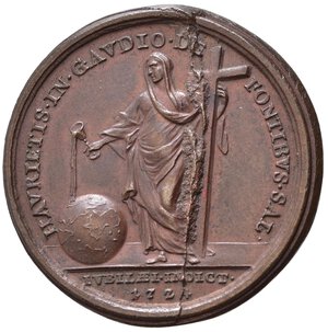 reverse: MEDAGLIE PAPALI. Benedetto XIII (1724-1730). Medaglia 1724 (anno I). AE (14,18 g - 31,5 mm) Opus Hamerani. SPL