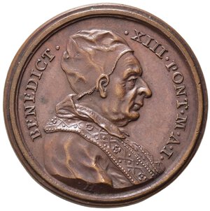 obverse: MEDAGLIE PAPALI. Benedetto XIII (1724-1730). Medaglia anniversario del Possesso. Roma 1726 (anno III). AE (13,80 g - 31,7 mm). Opus Hamerani. Miselli 214. qFDC