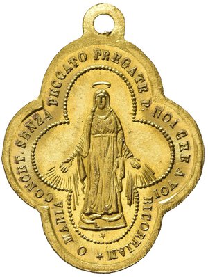 reverse: Medaglie Papali. Pio IX (1846-1870). Roma. AE dorato (2,14 g). FDC