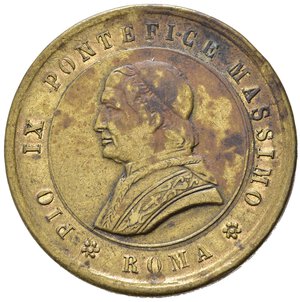 obverse: Medaglie Papali. Pio IX (1846-1870). Roma. Medaglia 1877. AE dorato (6,56 g). MB