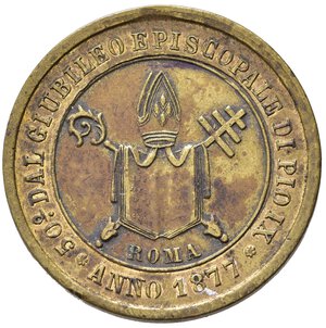 reverse: Medaglie Papali. Pio IX (1846-1870). Roma. Medaglia 1877. AE dorato (6,56 g). MB