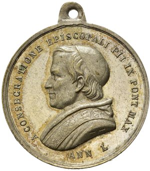 obverse: Medaglie Papali. Pio IX (1846-1870). Roma. Medaglia AE argentato (13,90 g). qFDC