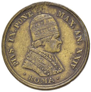 obverse: Medaglie Papali. Pio IX (1846-1870). Roma. Medaglia con San Giuseppe anno XXIV. AE dorato (3,76 g). MB