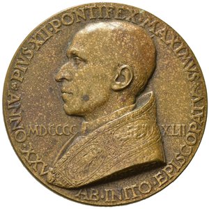 obverse: Medaglie papali. Pio XII (1939-1958). Medaglia XXV anniversario consacrazione espiscopale  1942 AE (17,28 g - 36,3 mm) opus Mistruzzi. SPL