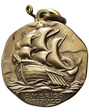 obverse: Navi. Medaglia Regia Nave Amerigo Vespucci. Ag dorato (12,17 g - 27,96 mm). qFDC