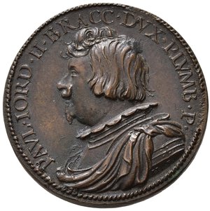 obverse: PERSONAGGI. Paolo Giordano II Orsini (1591-1656) Duca di Bracciano e Principe consorte di Piombino. Medaglia 1635 AE (16,34 g - 32,10 mm). Coniazione postuma. SPL+