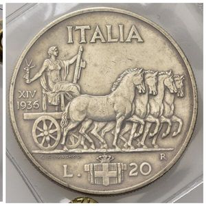 reverse: Italia. Regno D Italia. Vittorio Emanuele III (1900-1943). 20 Lre 1936 NI.Mont 78. BB+