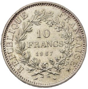 reverse: Francia. AR 10 Francs 1967 (36,9mm, 25,04gr) SPL+