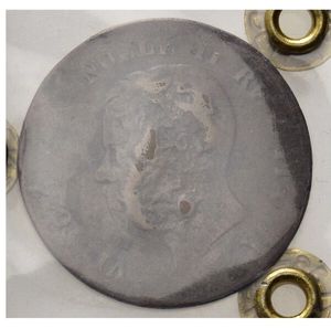 obverse: Italia. Regno D Italia.Vittorio Emanuele II (1861-1878). 5 Cent Senza data e zecca.R/Fert al centro.Moneta Artefatta.BB