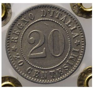 reverse: Italia. Regno d  Italia. Umberto I (1878-1900)  20 Cent 1849. Montenegro 58. FDC