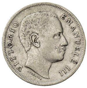 obverse: Italia. Regno d Italia . Vittorio Emanuele III (1900 – 1946). AR 1 Lira 1907. BB