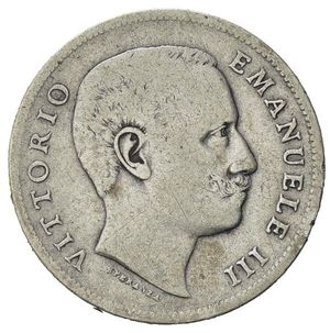 obverse: Italia. Regno d Italia . Vittorio Emanuele III (1900 – 1946). AR 1 Lira 1907. MB