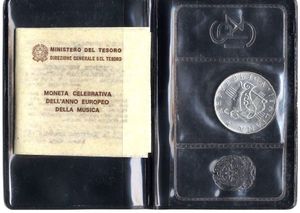 obverse: Italy Repubblica Italiana AR 500 lire 1985 Anno Europeo della Musica
