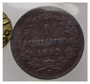 reverse: Italia. Regno d  Italia. Umberto I (1878-1900). 1 Cent 1895. 8 Ribattuto. Mont. Segnala 5 ribattuto. 8 manca RRR. FDC 