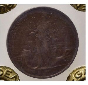 reverse: Italia. Regno D’Italia. Vittorio Emanuele III. 1 Cent. Manca Data e Italia . RR SPL. 