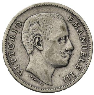 obverse: Italia Regno d Italia . Vittorio Emanuele III (1900 – 1946). AR 1 Lira 1901. BB