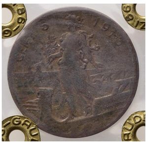 reverse: Italia. Regno D’Italia. Vittorio Emanuele III. 5 Cent. 1913.  Senza Punto. Montenegro 364. RR MB. 
