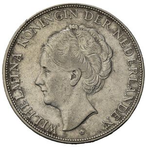 obverse: Olanda Wilhelmina I. 1890 – 1948, AR 2 1/2 Gulden 1930. SPL+