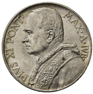 obverse: Stato Pontificio. Città del Vaticano. Pio XI (1929-1938). AR 10 lire 1933 – 1934. SPL