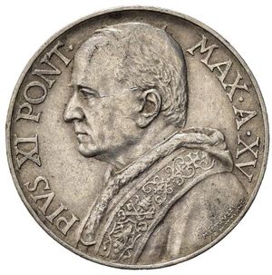 obverse: Stato Pontificio. Città del Vaticano. Pio XI (1929-1938). AR 10 lire 1936. qSPL