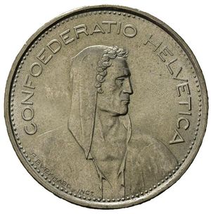 obverse: Svizzera. AR 5 Francs 1966 (31,3mm, 15,03gr) SPL