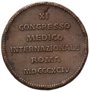 reverse: Italia. Roma. Medaglia XI. AE Congresso Medico Internazionale 1894. MB