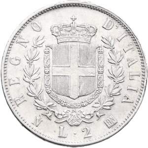 reverse: Vittorio Emanuele II  (1849-1878). 2 lire 1863 Napoli