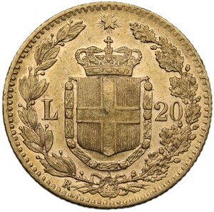 reverse: Umberto I (1878-1900).. 20 lire 1879