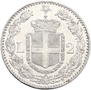 reverse: Umberto I (1878-1900).. 2 lire 1882