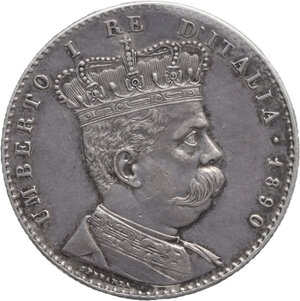 obverse: Umberto I (1878-1900).. 2 lire 1890 Roma