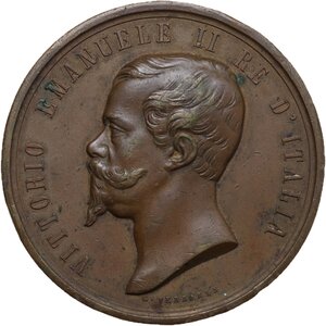 obverse: Vittorio Emanuele II  (1849-1861).. Medaglia Ministero d Agricoltura Industria e Commercio per l Esposizione Universale di Londra del 1862