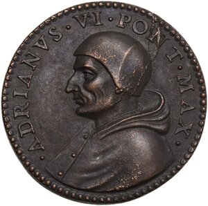 obverse: Adriano VI (1522-1523), Adriaan Florenszoon Boeyens. Medaglia