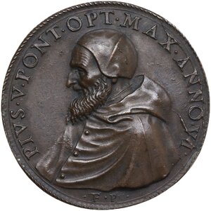 obverse: Pio V (1566-1572), Antonio Michele Ghislieri.. Medaglia A. VI