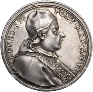 obverse: Benedetto XIV (1740-1758), Prospero Lambertini . Medaglia A. XI, per ricordare il congresso dei Francescani