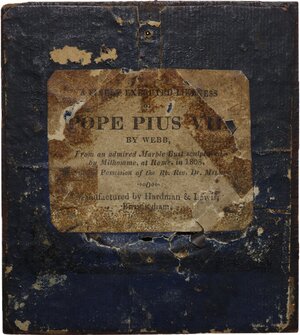 reverse: Pio VII (1800-1823), Barnaba Chiaramonti. Placchetta unifacie in cornice di legno