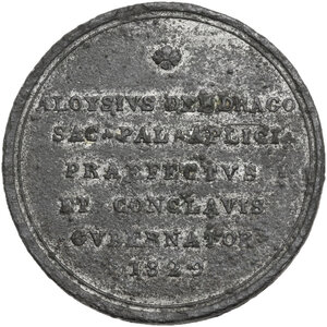 reverse: Sede Vacante (1829). Medaglia emessa dal Prefetto dei Sacri Palazzi Apostolici e Governatore del Conclave Monsignore Luigi del Drago
