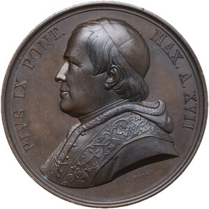 obverse: Pio IX  (1846-1878), Giovanni Mastai Ferretti. Medaglia A. XVII