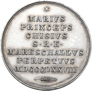 reverse: Sede Vacante (1878). Medaglia 1878 emessa dal Maresciallo del Conclave Principe Mario Chigi