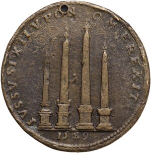 reverse: Domenico Fontana (1543-1607). Medaglia 1589, Gli obelischi di Roma