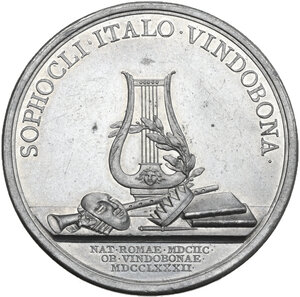 reverse: Giuseppe II (1765-1790).. Medaglia 1782 per la morte a Vienna di Pietro Metastasio