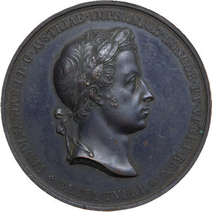 obverse: Ferdinando I d Asburgo (1835-1848),  imperatore d Austria e re d Ungheria.. Medaglia 1838 per l incoronazione a Milano