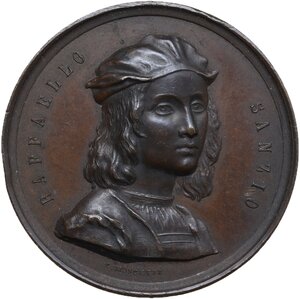 obverse: Raffaello Sanzio (1483-1520), Pittore . Medaglia 1883 per il IV centenario della nascita