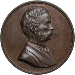 obverse: Giuseppe Meneghini (1811-1889), naturalista e politico. Medaglia 1884