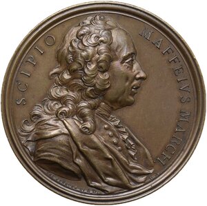 obverse: Scipione Maffei (1675-1755) Storico e drammaturgo. Medaglia 1908 per la fondazione del Liceo Scipione Maffei della città di Verona