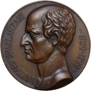 obverse: Lazzaro Spallanzani (1729-1799). Medaglia 1932 per il XIV congresso internazionale di fisiologia