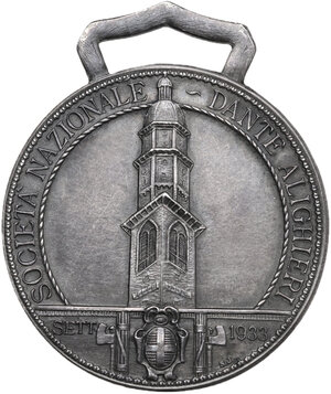 reverse: Società Nazionale Dante Alighieri. Medaglia 1933 per il XXXVIII congresso tenutosi a Vicenza e Ferrara