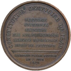 reverse: Switzerland. Commemorative medal 1842 for the Genevoise Constitution