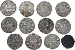 obverse: Interessante insieme di dodici denari in mistura di Federico II