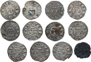 reverse: Interessante insieme di dodici denari in mistura di Federico II